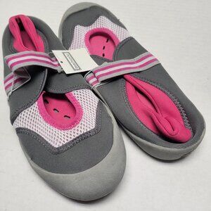 New Old Stock Womens BeachSocks Beach Socks Water Shoes LANDRA  Gray Pink 10